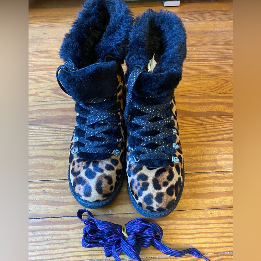 J.Crew Nordic Boots in Leopard Calf Hair